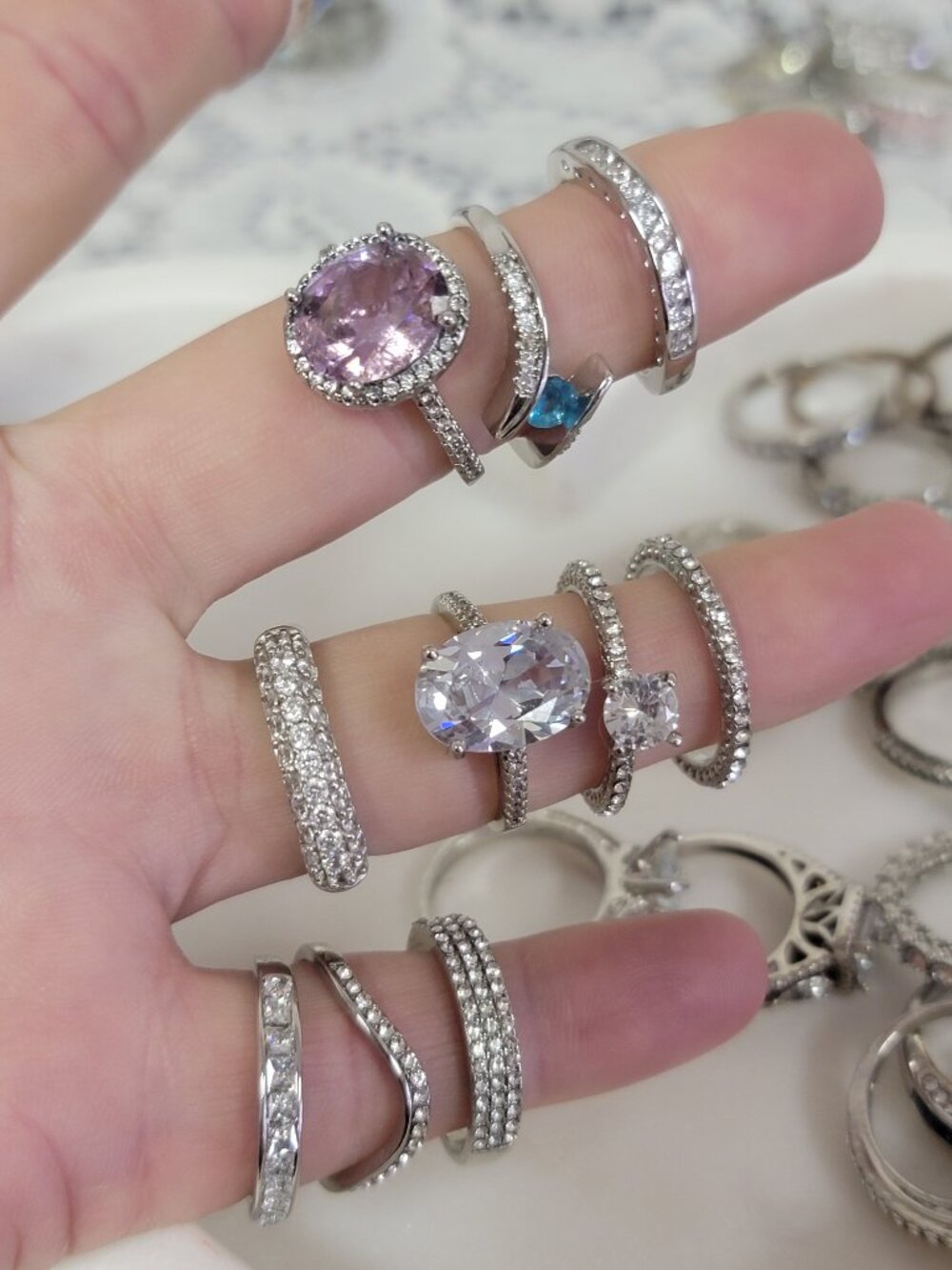 925 Silver Plated Rings - Bundle of 53 - Picture 9 of 13